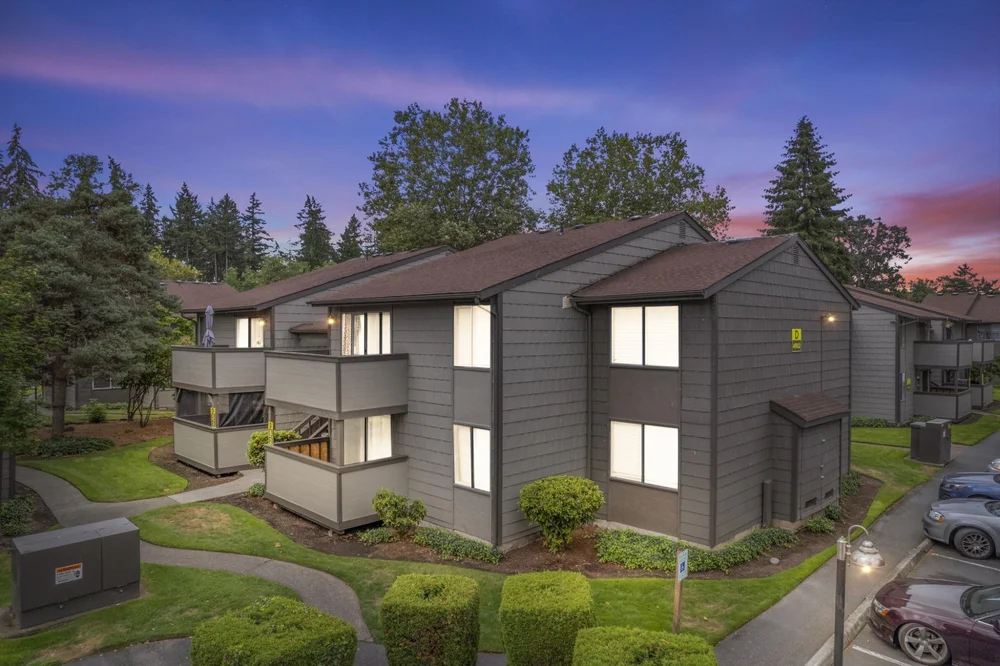 James Apartments community exterior in Lakewood, Washington